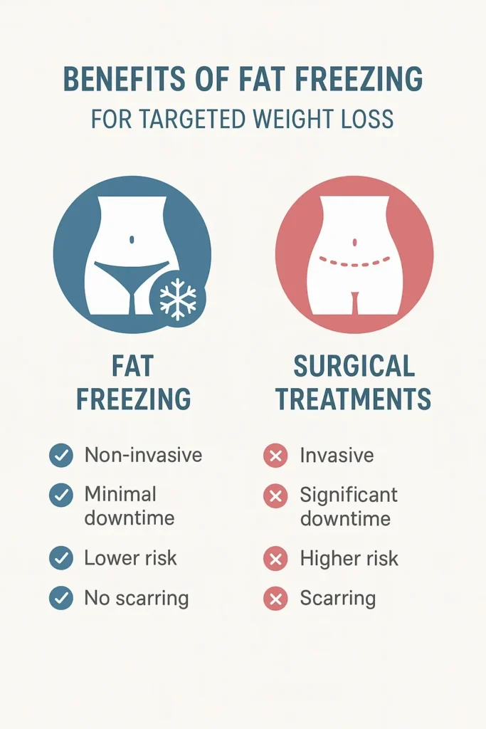 graphic showing the benefits of fat freezing Hampstead