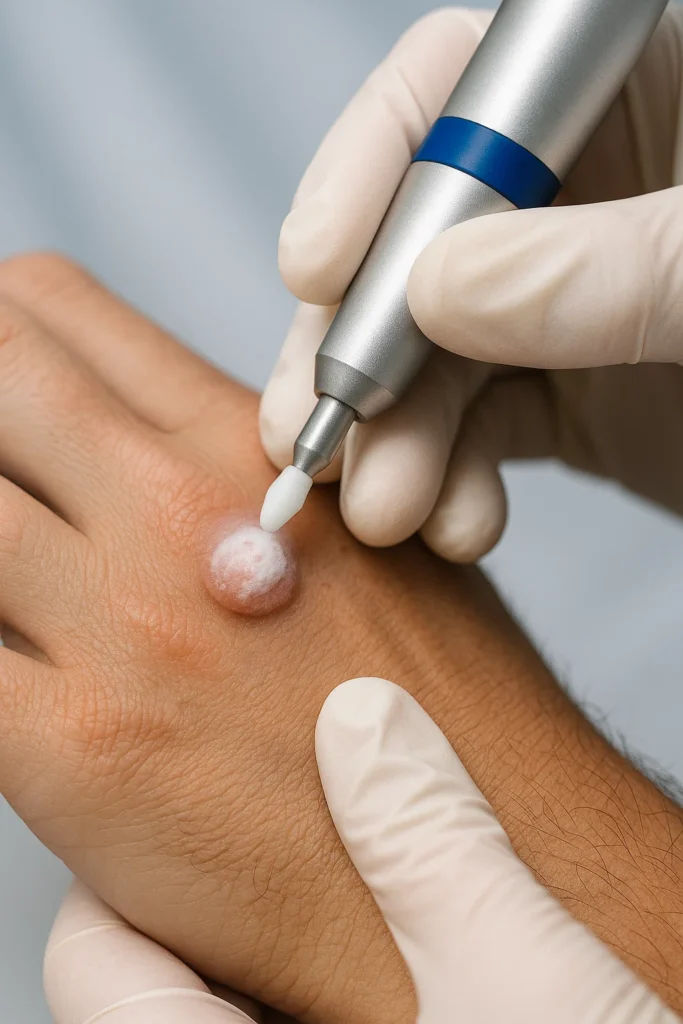 example of wart removal Hampstead using cryopen