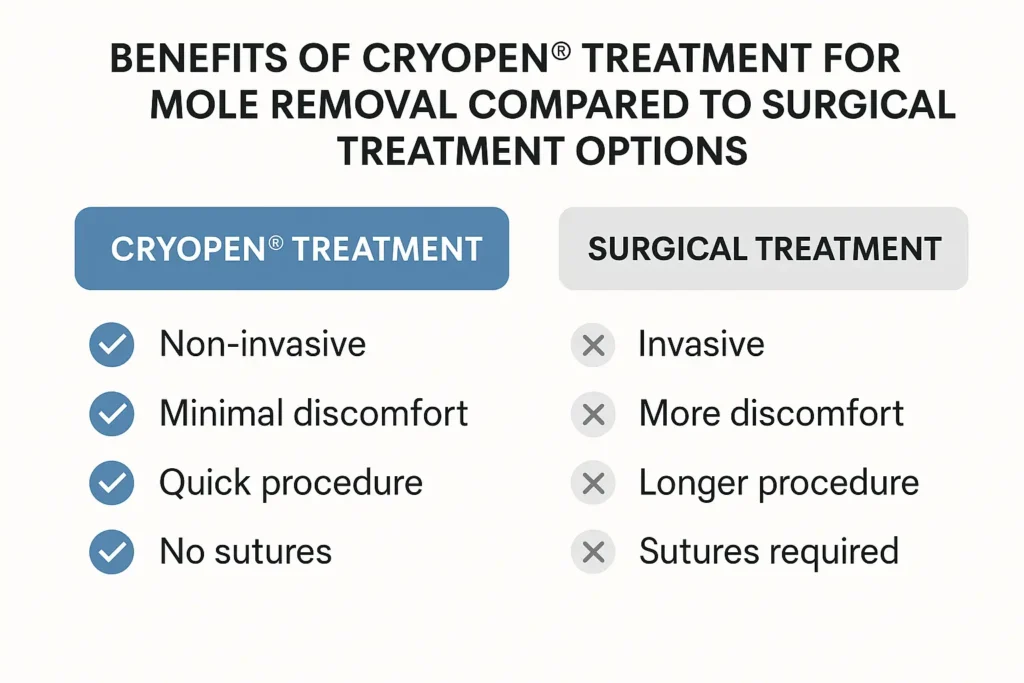 Benefits of facial mole removal Hampstead - call our team today to book a consultation